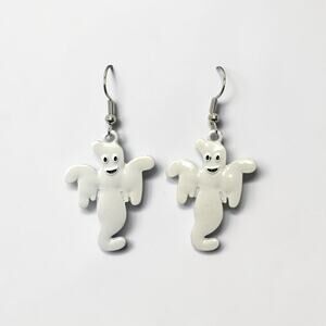 White Ghost Dangle Earrings